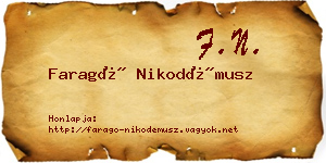Faragó Nikodémusz névjegykártya