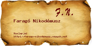 Faragó Nikodémusz névjegykártya